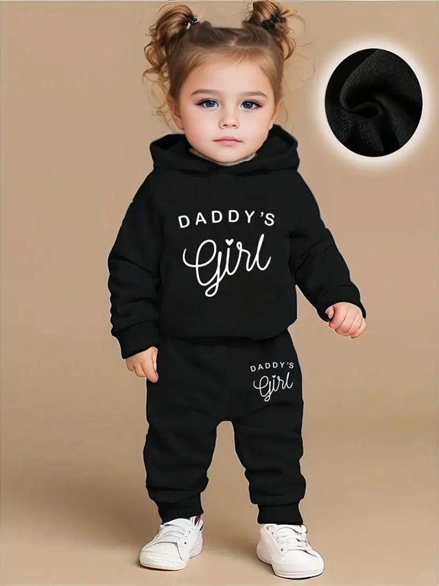 Baby Girl's DADDY'S GIRL Letter Pattern Hoodie And Casual Long Pants