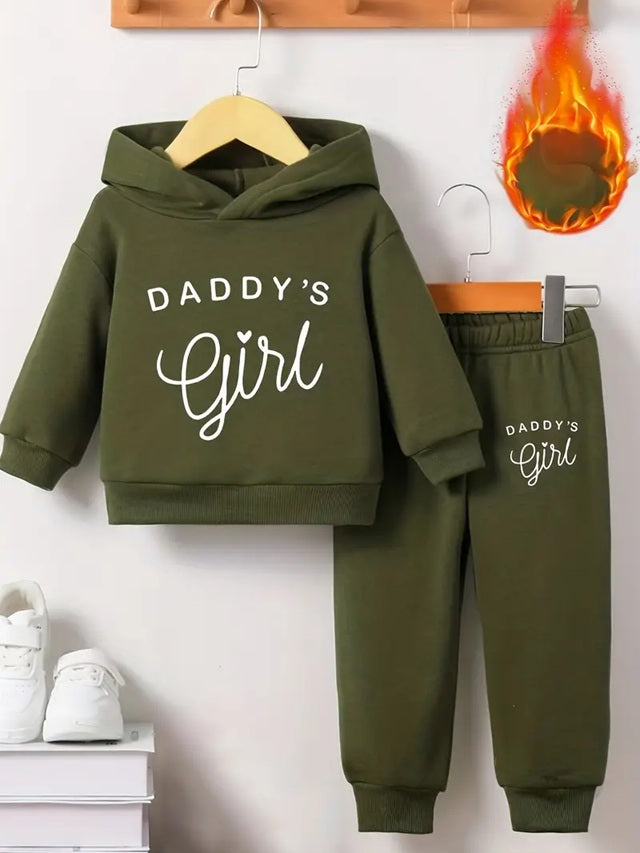 Baby Girl's DADDY'S GIRL Letter Pattern Hoodie And Casual Long Pants