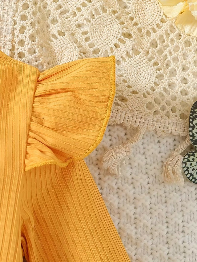 Ladybug Print Long Sleeve Dress for Girls, Red and White Knee Length Soft Round Neck Pleated Hem Autumn Toddler and 2-3 Year Girls Outfit