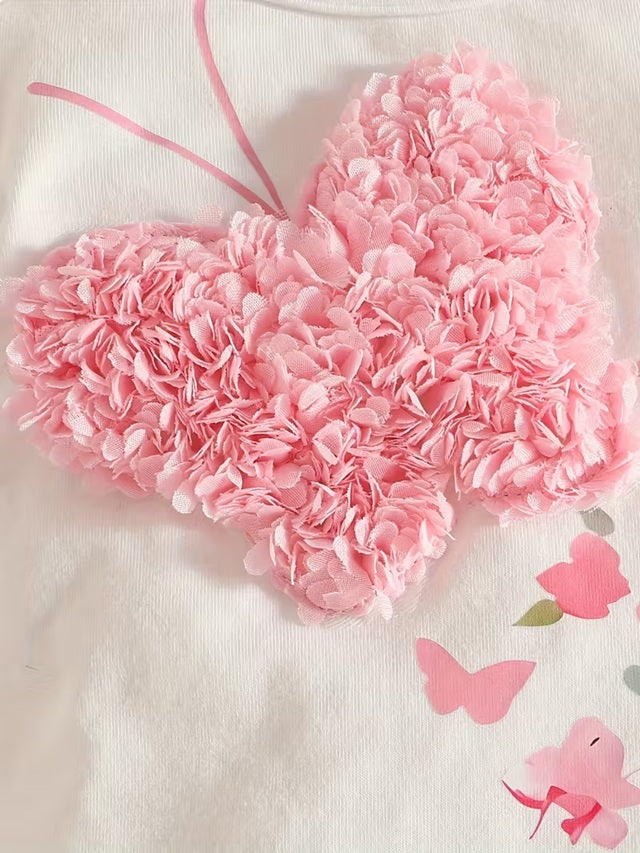 Baby Girl Floral 3-Piece Outfit Set with Long Sleeve Top, Elastic Pants and Matching Headband Spring and Autumn Clothing